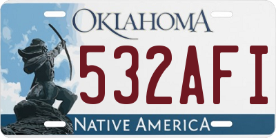 OK license plate 532AFI