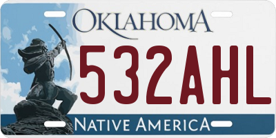 OK license plate 532AHL