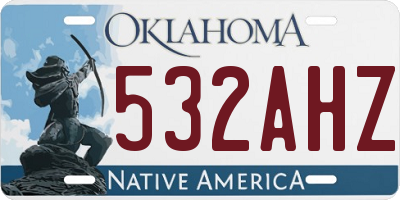 OK license plate 532AHZ