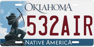 OK license plate 532AIR