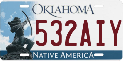 OK license plate 532AIY