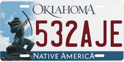 OK license plate 532AJE