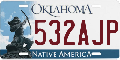 OK license plate 532AJP