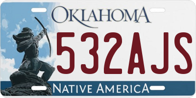OK license plate 532AJS
