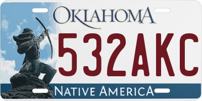 OK license plate 532AKC