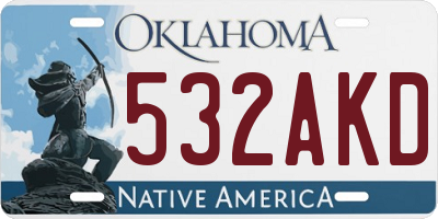 OK license plate 532AKD