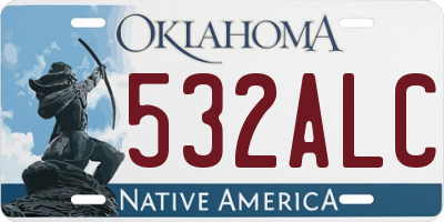 OK license plate 532ALC