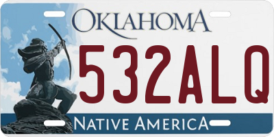 OK license plate 532ALQ