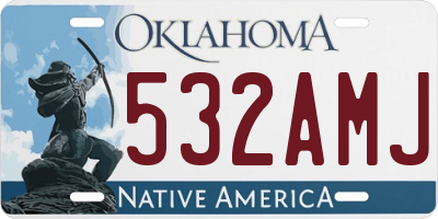 OK license plate 532AMJ