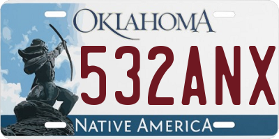 OK license plate 532ANX