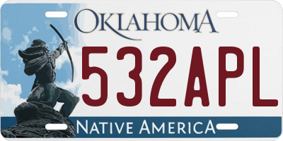 OK license plate 532APL
