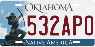 OK license plate 532APO
