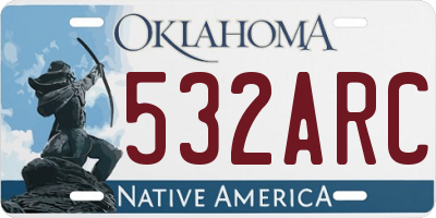 OK license plate 532ARC