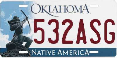OK license plate 532ASG