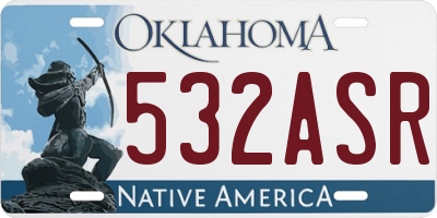 OK license plate 532ASR