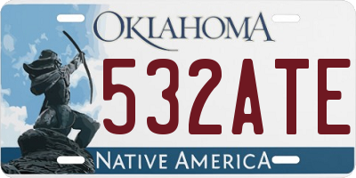 OK license plate 532ATE