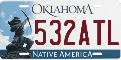 OK license plate 532ATL