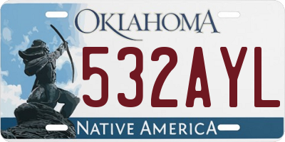 OK license plate 532AYL