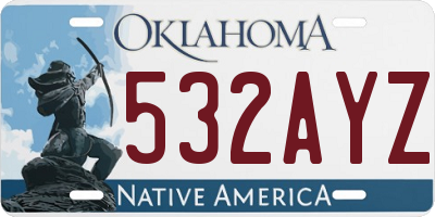 OK license plate 532AYZ