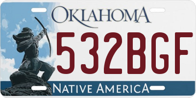 OK license plate 532BGF