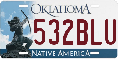 OK license plate 532BLU
