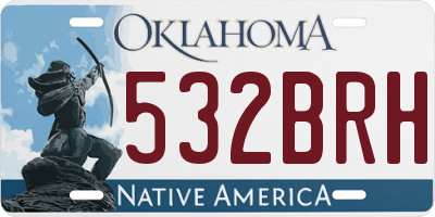 OK license plate 532BRH