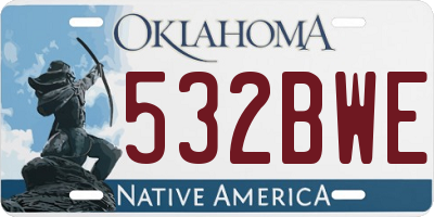 OK license plate 532BWE