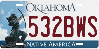 OK license plate 532BWS