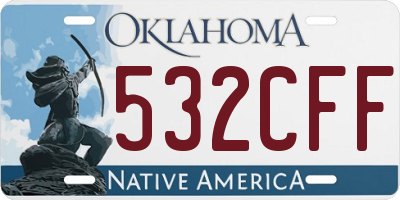 OK license plate 532CFF