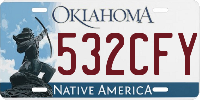 OK license plate 532CFY