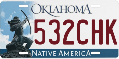OK license plate 532CHK