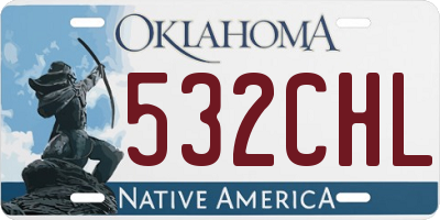 OK license plate 532CHL