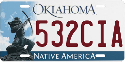 OK license plate 532CIA
