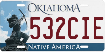 OK license plate 532CIE