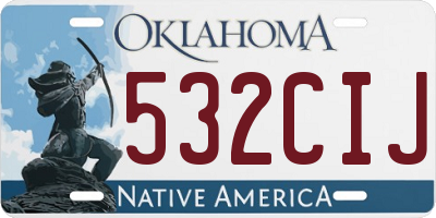 OK license plate 532CIJ