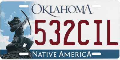 OK license plate 532CIL