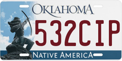 OK license plate 532CIP