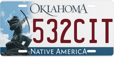 OK license plate 532CIT