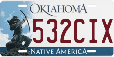 OK license plate 532CIX