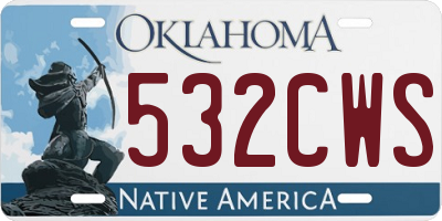 OK license plate 532CWS