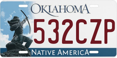 OK license plate 532CZP