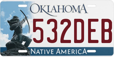 OK license plate 532DEB