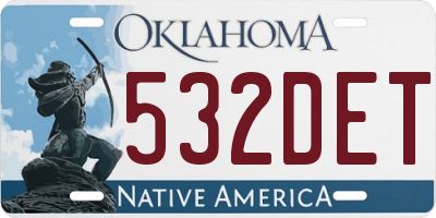 OK license plate 532DET