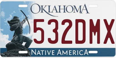 OK license plate 532DMX