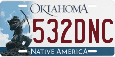 OK license plate 532DNC
