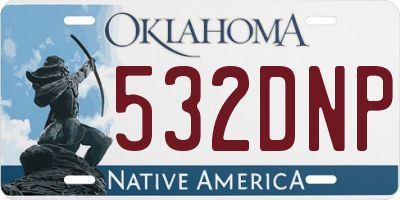 OK license plate 532DNP