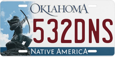 OK license plate 532DNS