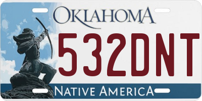 OK license plate 532DNT