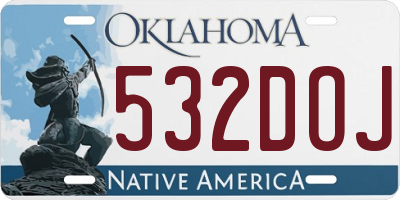 OK license plate 532DOJ