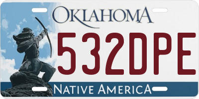 OK license plate 532DPE
